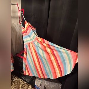 Unbranded rainbow dress in nylon XXL feels like heavy windbreaker material